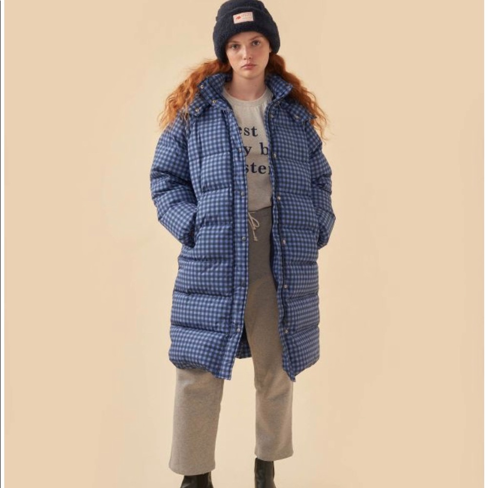 WOMAN LONG CHECKS DOWN JACKET